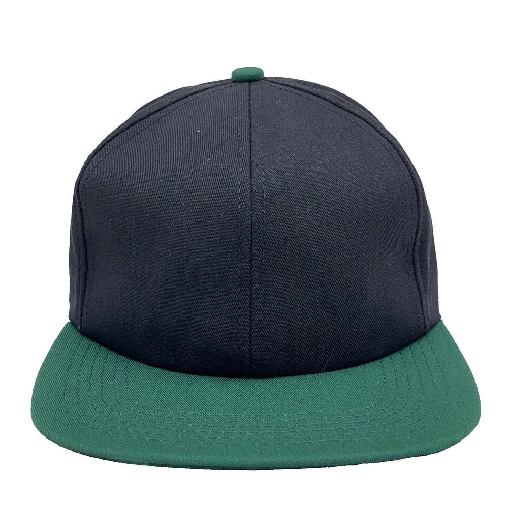 Vintage Blank Trucker Hat Snapback Black Green Made In‎ USA Legend 80s 90s NOS